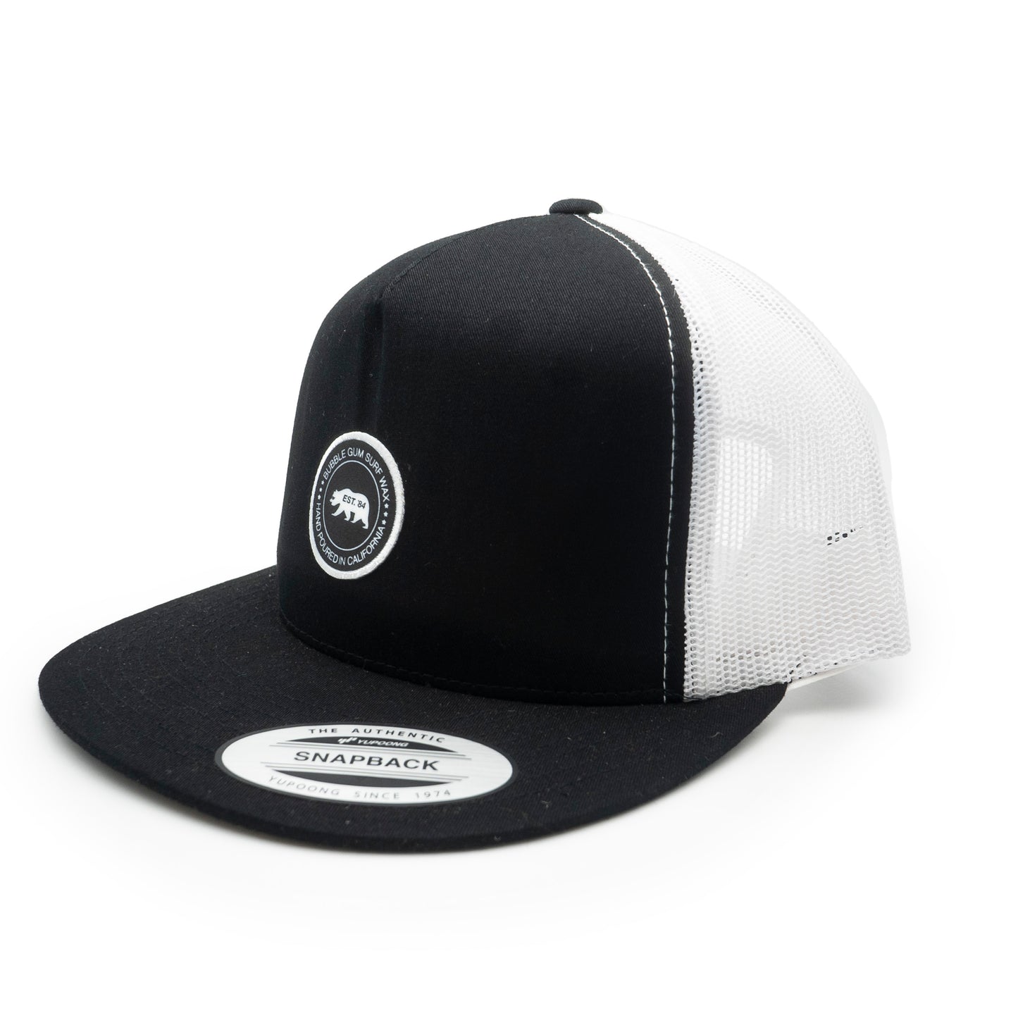 Handpoured Patch Retro Trucker Hat Black & White
